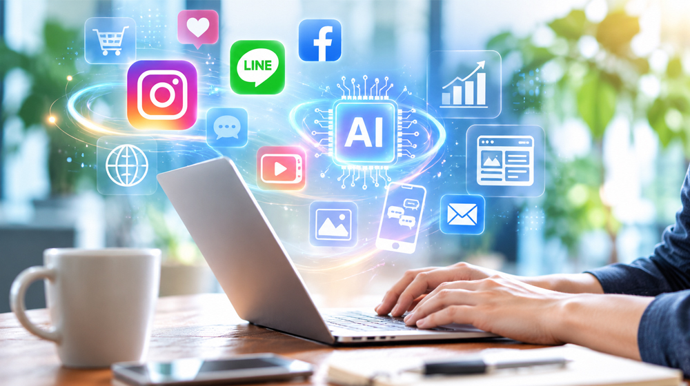 SNSとAIを活用したWEB集客のイメージ