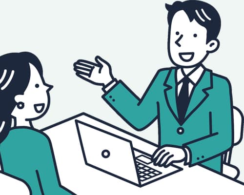 飯田市・伊那市の事業者に向けたLINE活用の1回限りの対面レクチャーを行うイラスト